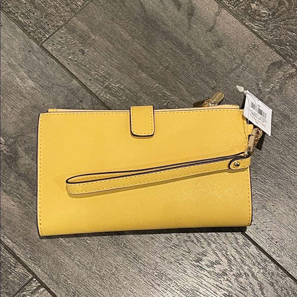 NWT: Michael Kors Mustard Yellow Wristlet - Picture 4 of 4